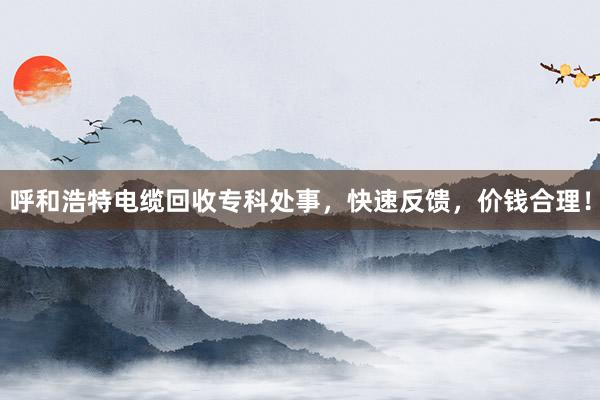 呼和浩特电缆回收专科处事，快速反馈，价钱合理！